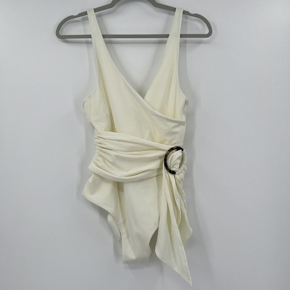 PALM Swim + Resort Women's Isola One-Piece Bodysuit Swim Suit Surplice  2/S NWT